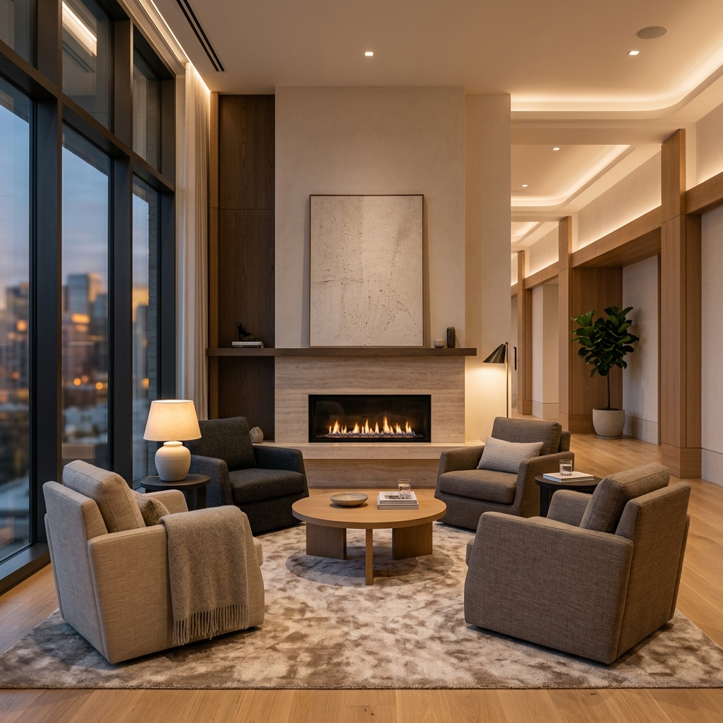 Lounge Convivência Lareira